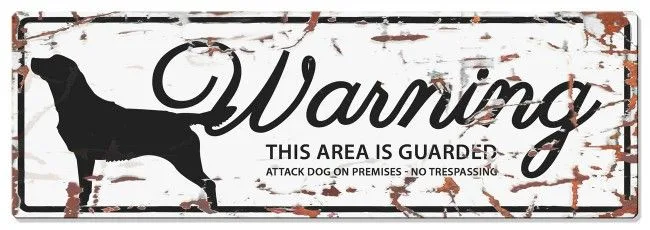 D&D - Waarschuwingsbord Golden Retriever (wit)