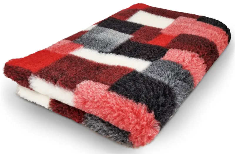 Vetbed - Patchwork-Rood,Wit & Zwart - Antislip