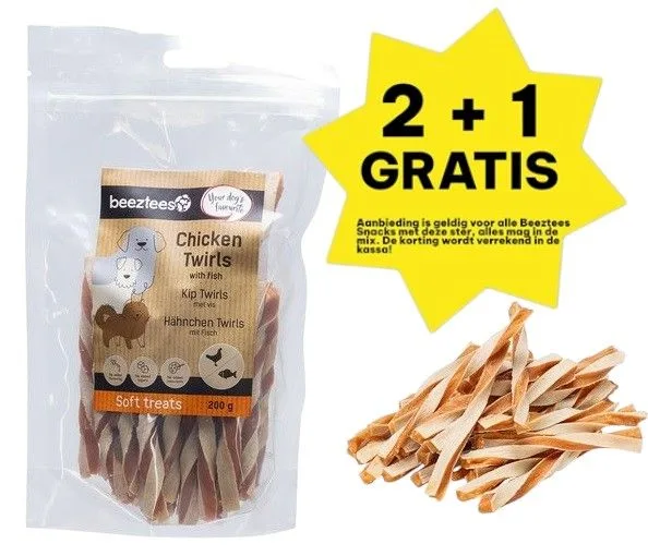 Beeztees - Kip Twirls Met Vis