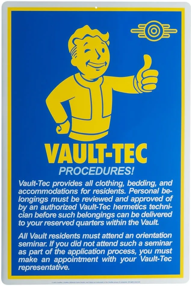 Fallout Metal Sign - Procedures