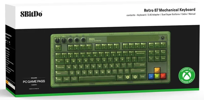 8BitDo Retro 87 Mechanical Keyboard - Xbox Edition